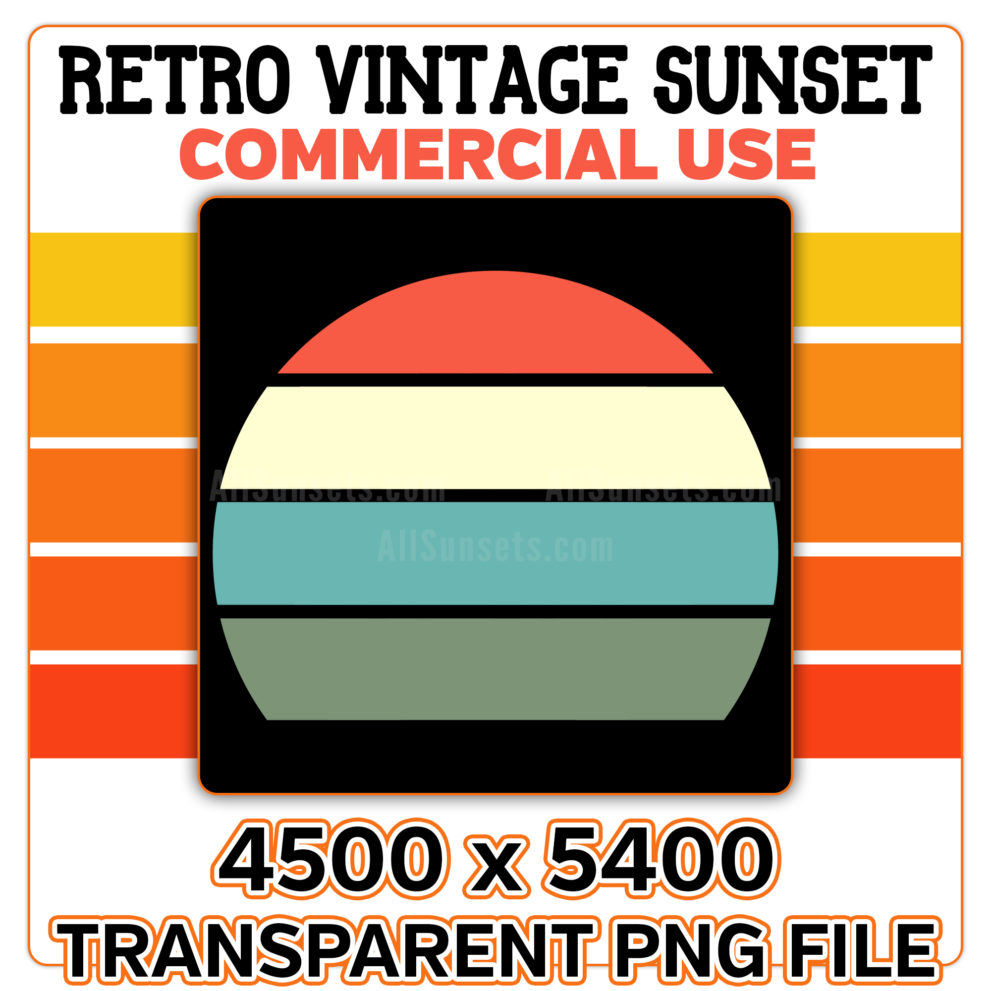 Four Color Retro Vintage Sunset