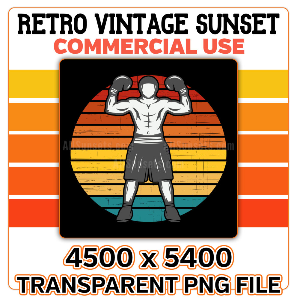 Boxing Retro Vintage Sunset